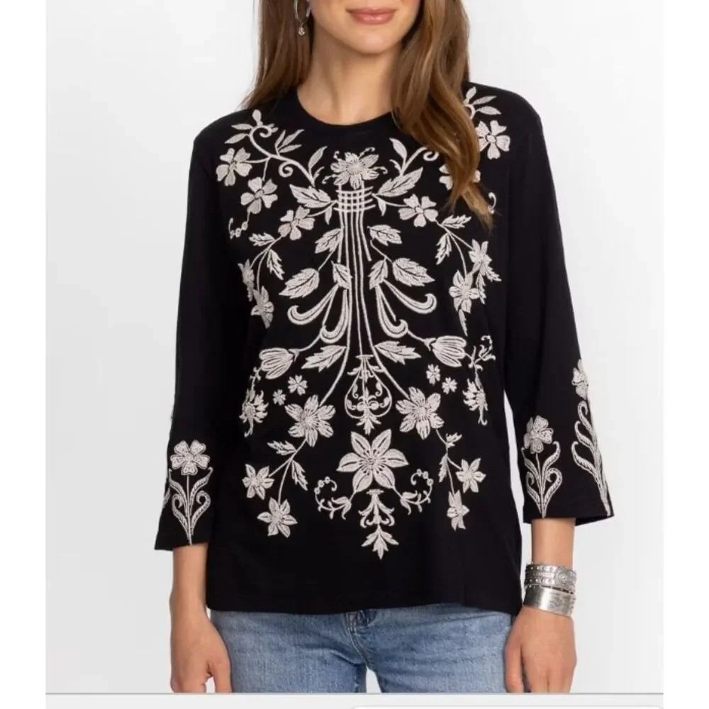 Johnny Was Talithia Cotton Crew Neck - Size 2X - Picture 1 of 7